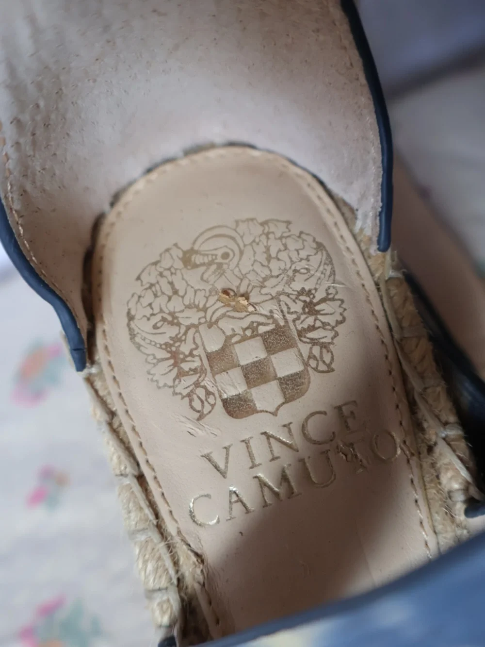Vince Camuto Blue Tie-Dye Espadrille Wedge Sandals